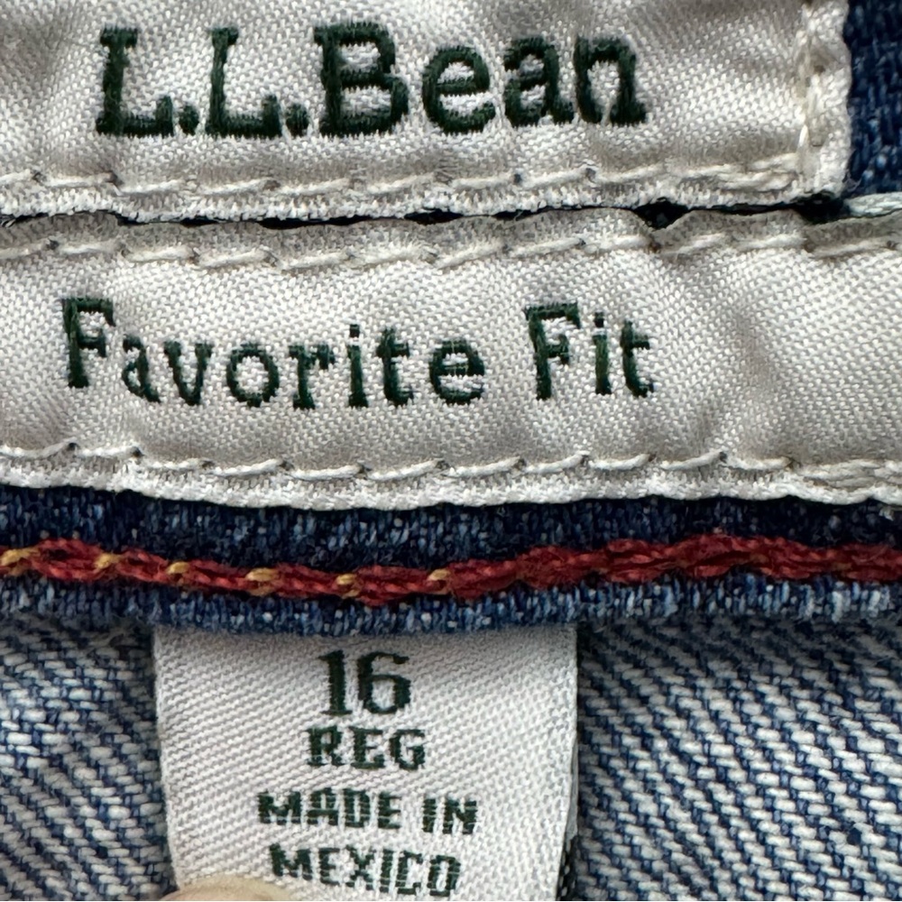 L.L.Bean Favorite Fit Denim Skirt Womens 16 Blue Jean Casual Classic - Picture 6 of 9